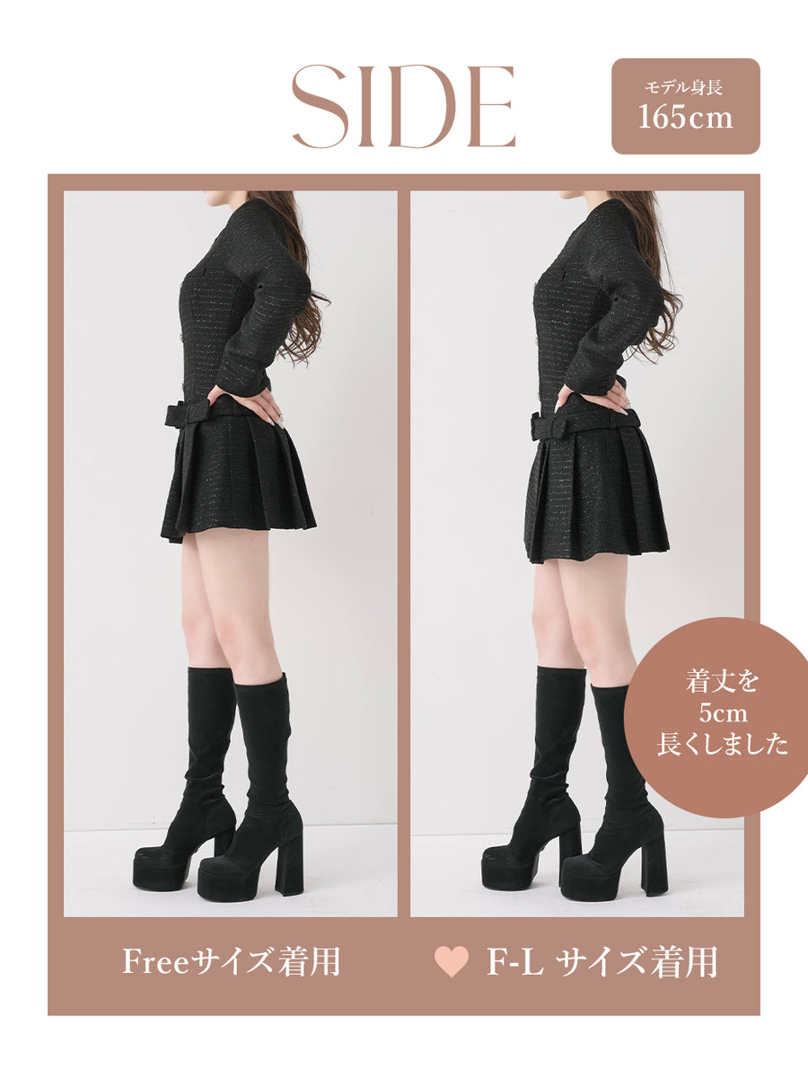モデル：165cm（着用サイズ：FREE/F-L　着用カラー：BLK）