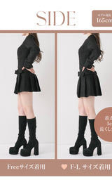 モデル：165cm（着用サイズ：FREE/F-L　着用カラー：BLK）