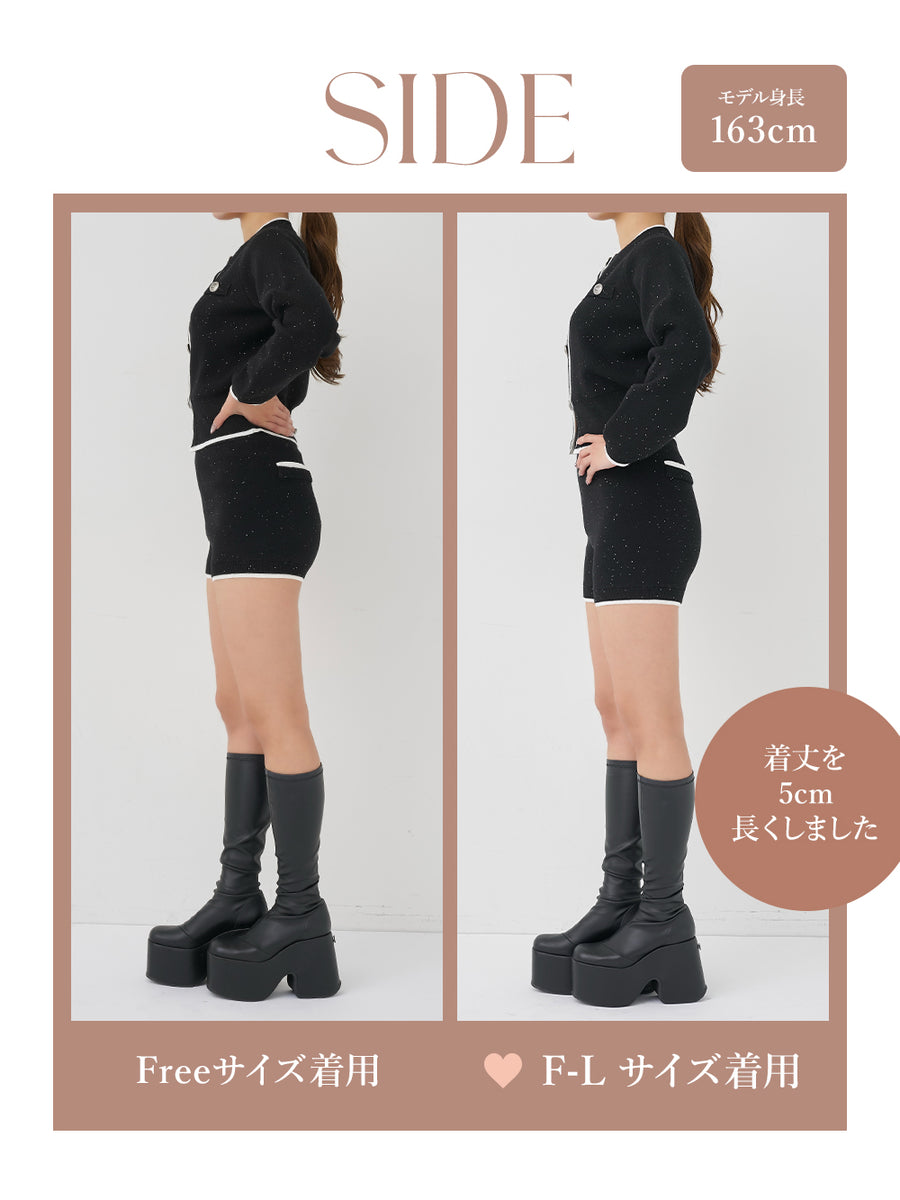 モデル：163cm（着用サイズ：FREE/F-L　着用カラー：BLK）