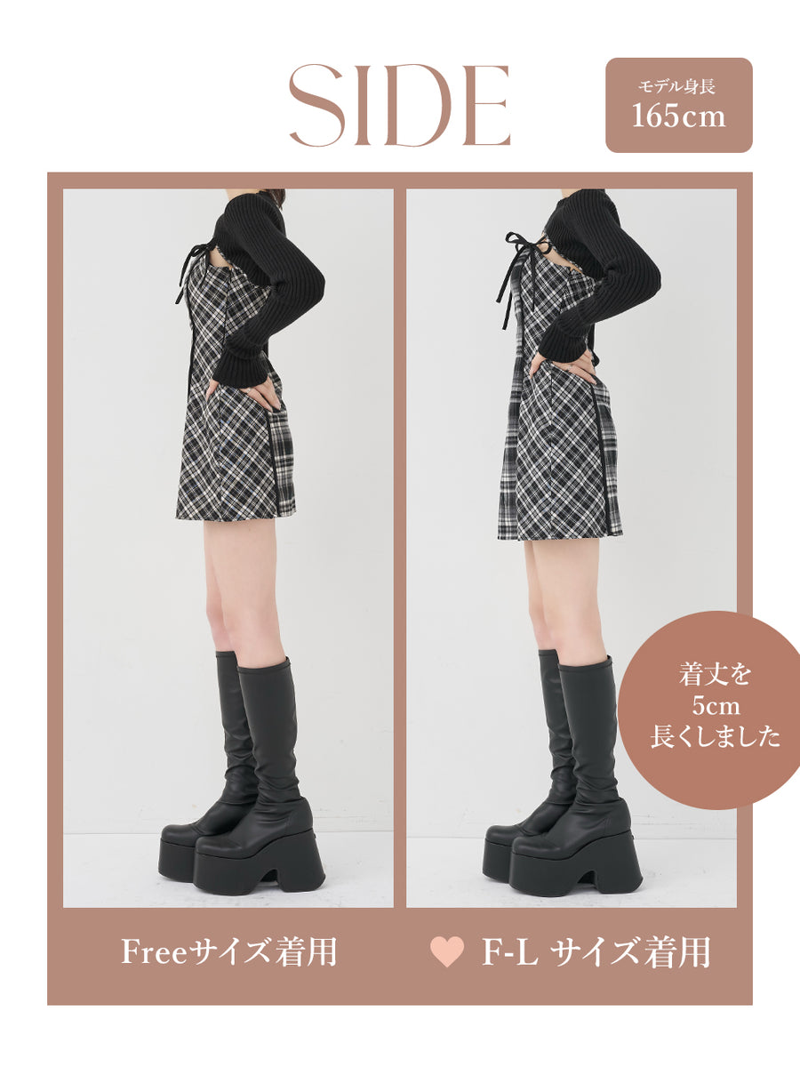 モデル：165cm（着用サイズ：FREE/F-L　着用カラー：BLK）