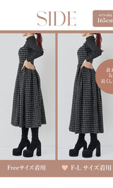モデル：165cm（着用サイズ：FREE/F-L　着用カラー：BLK）