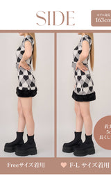モデル：163cm（着用サイズ：FREE/F-L　着用カラー：GRY）