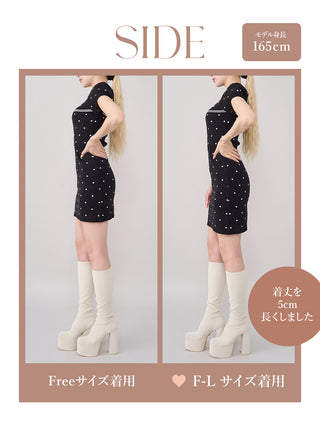 モデル：165cm（着用サイズ：FREE/F-L　着用カラー：BLK）