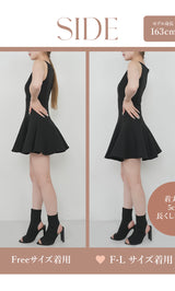 モデル：163cm（着用サイズ：FREE/F-L　着用カラー：BLK）