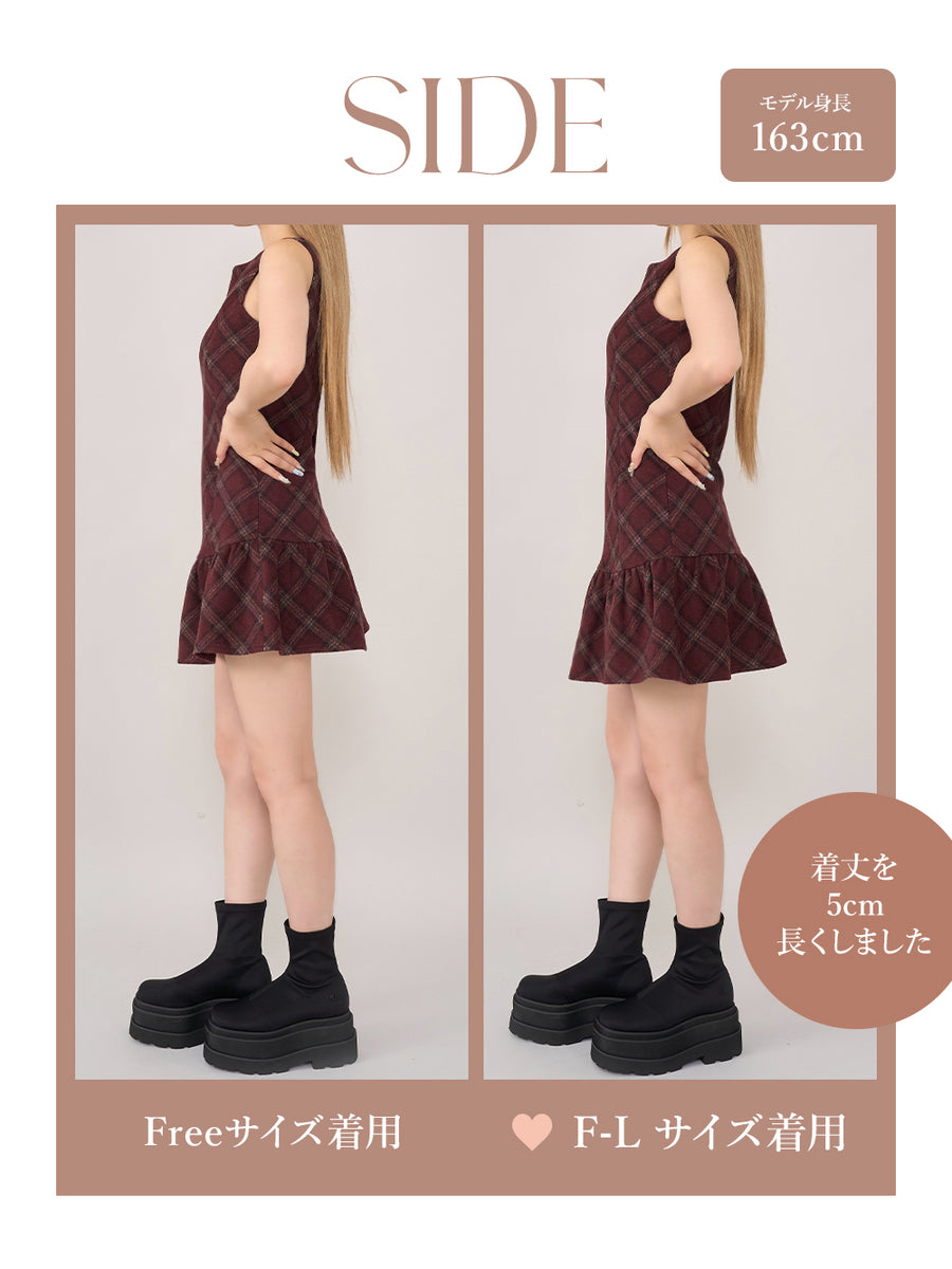 モデル：163cm（着用サイズ：FREE/F-L　着用カラー：BRD）
