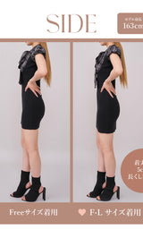 モデル：163cm（着用サイズ：FREE/F-L　着用カラー：BLK）