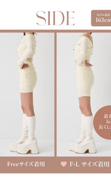モデル：163cm（着用サイズ：FREE/F-L　着用カラー：IVO）