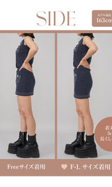 モデル：163cm（着用サイズ：FREE/F-L　着用カラー：NVY）