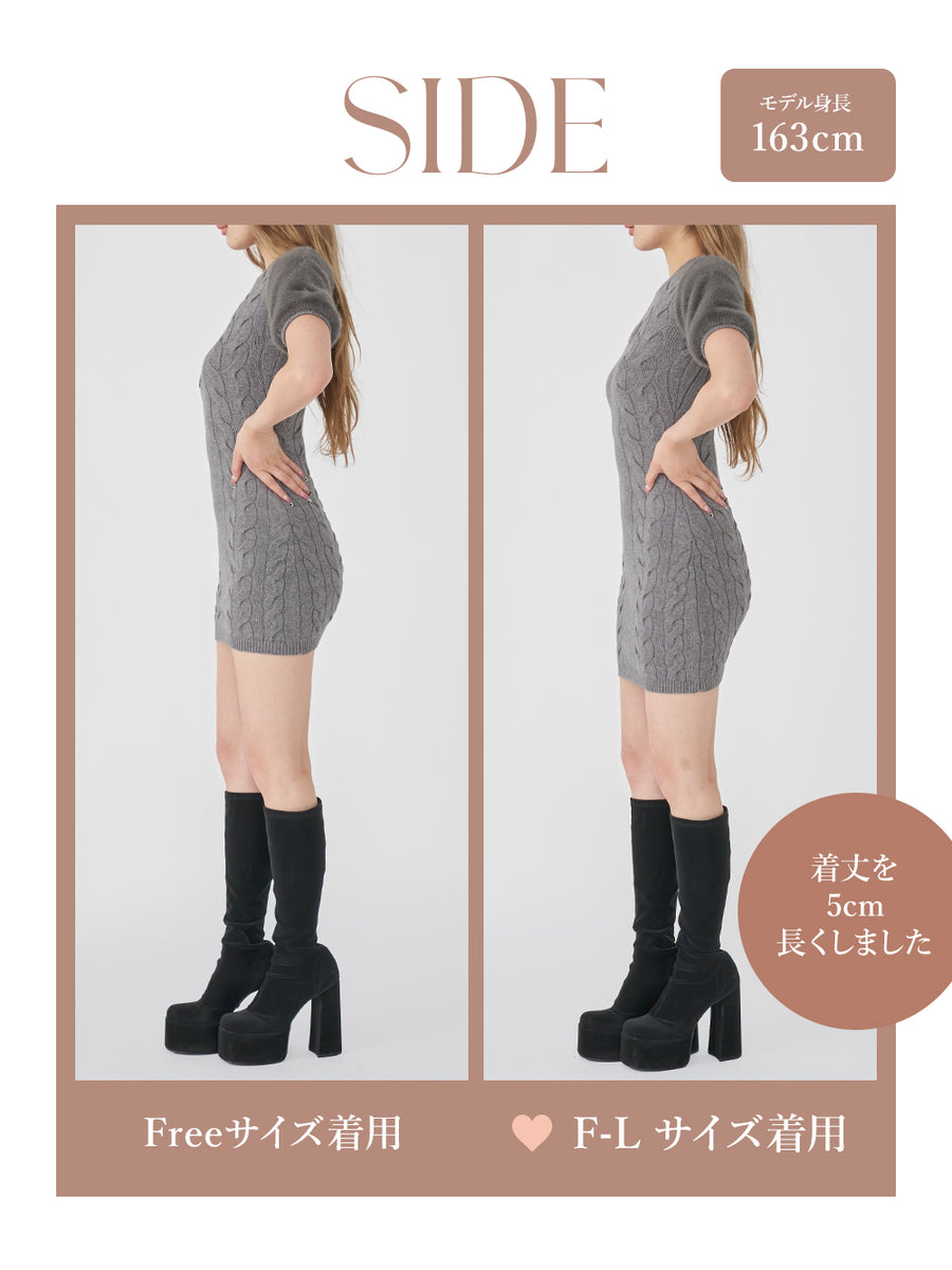 モデル：163cm（着用サイズ：FREE/F-L　着用カラー：BLK）