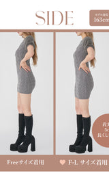 モデル：163cm（着用サイズ：FREE/F-L　着用カラー：BLK）