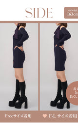 モデル：163cm（着用サイズ：FREE/F-L　着用カラー：NVY）