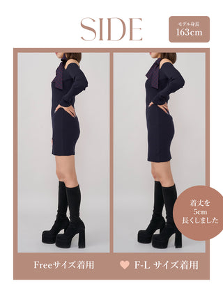 モデル：163cm（着用サイズ：FREE/F-L　着用カラー：NVY）