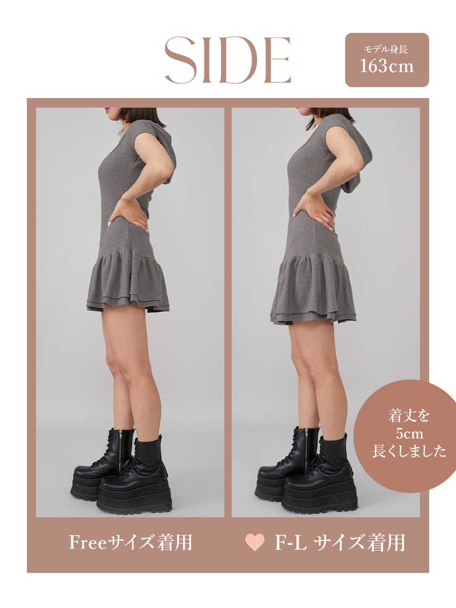 モデル：163cm（着用サイズ：FREE/F-L　着用カラー：GRY）
