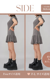 モデル：163cm（着用サイズ：FREE/F-L　着用カラー：GRY）
