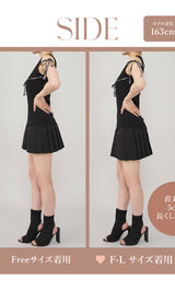 モデル：163cm（着用サイズ：FREE/F-L　着用カラー：BLK)