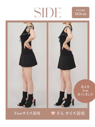 モデル：163cm（着用サイズ：FREE/F-L　着用カラー：BLK)
