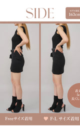 モデル：163cm（着用サイズ：FREE/F-L　着用カラー：BLK）