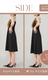 モデル：163cm（着用サイズ：FREE/F-L　着用カラー：BLK）