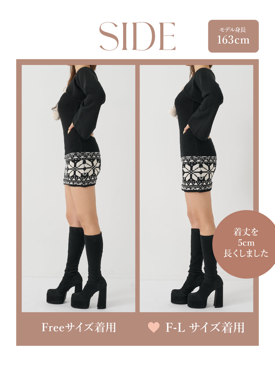 モデル：163cm（着用サイズ：FREE/F-L　着用カラー：BLK）