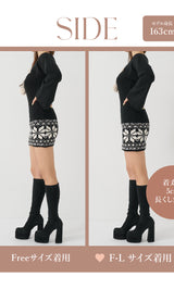 モデル：163cm（着用サイズ：FREE/F-L　着用カラー：BLK）