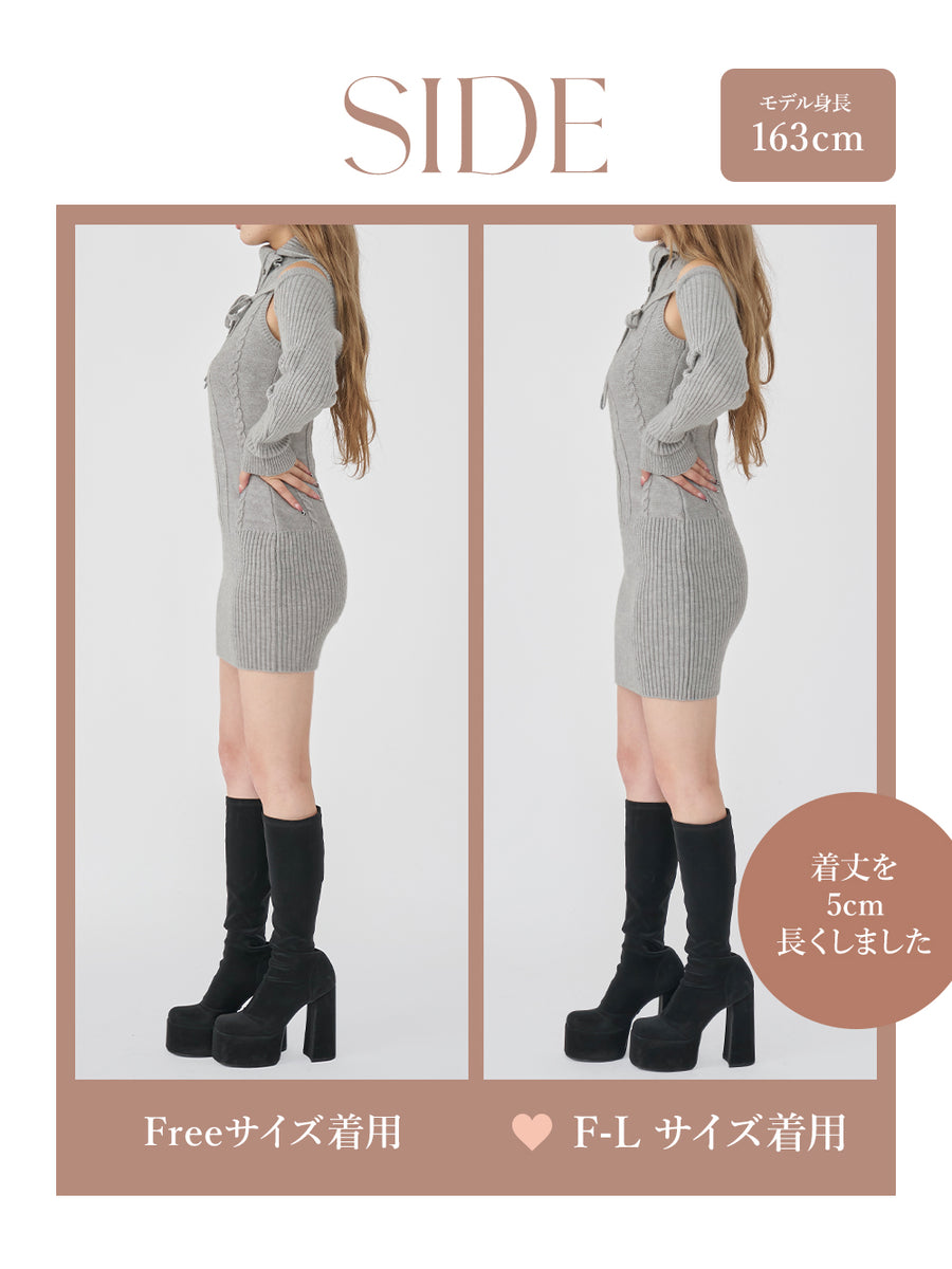 モデル：163cm（着用サイズ：FREE/F-L　着用カラー：GRY）