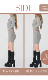 モデル：163cm（着用サイズ：FREE/F-L　着用カラー：GRY）