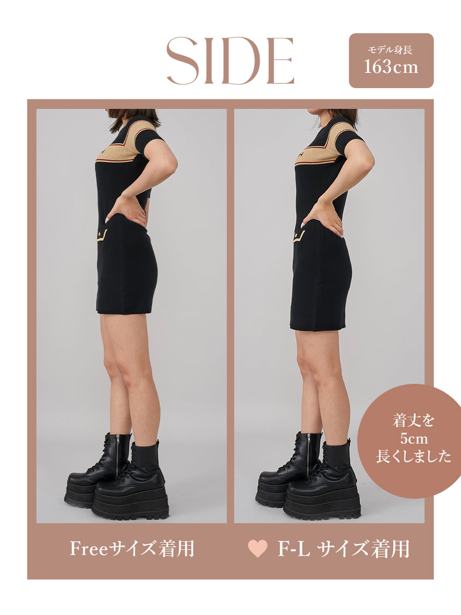 モデル：163cm（着用サイズ：FREE/F-L　着用カラー：BLK）