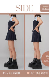 モデル：163cm（着用サイズ：FREE/F-L　着用カラー：NVY）