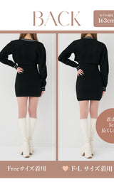 モデル：163cm（着用サイズ：FREE/F-L　着用カラー：BLK）