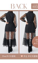 モデル：163cm（着用サイズ：FREE/F-L　着用カラー：BLK）