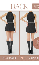 モデル：170cm（着用サイズ：FREE/F-L　着用カラー：BLK）