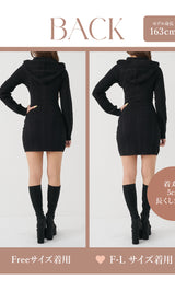 モデル：163cm（着用サイズ：FREE/F-L　着用カラー：BLK）