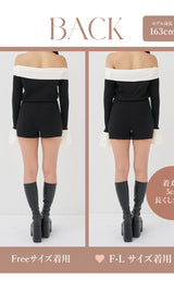 モデル：163cm（着用サイズ：FREE/F-L　着用カラー：BLK）
