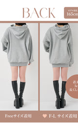 モデル：165cm（着用サイズ：FREE/F-L　着用カラー：GRY）