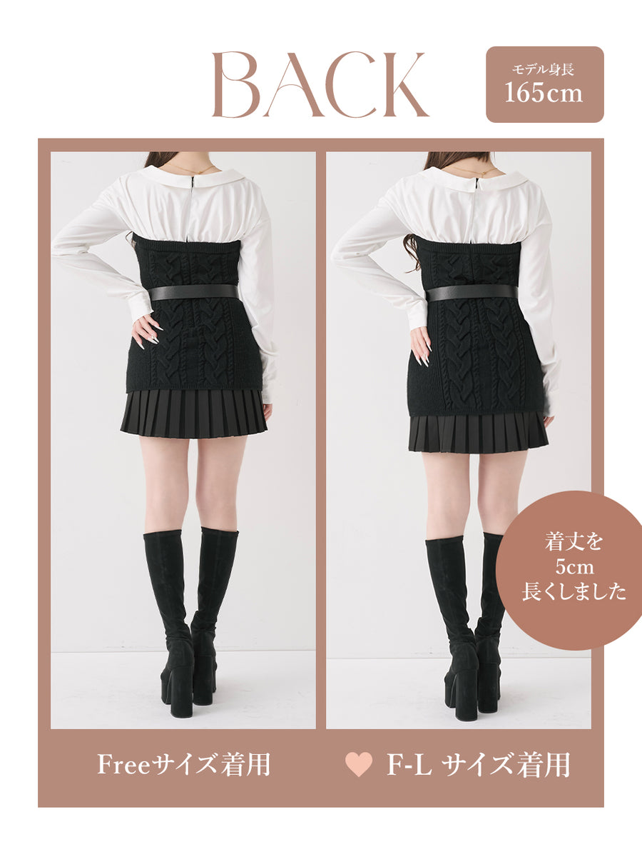 モデル：165cm（着用サイズ：FREE/F-L　着用カラー：BLK）