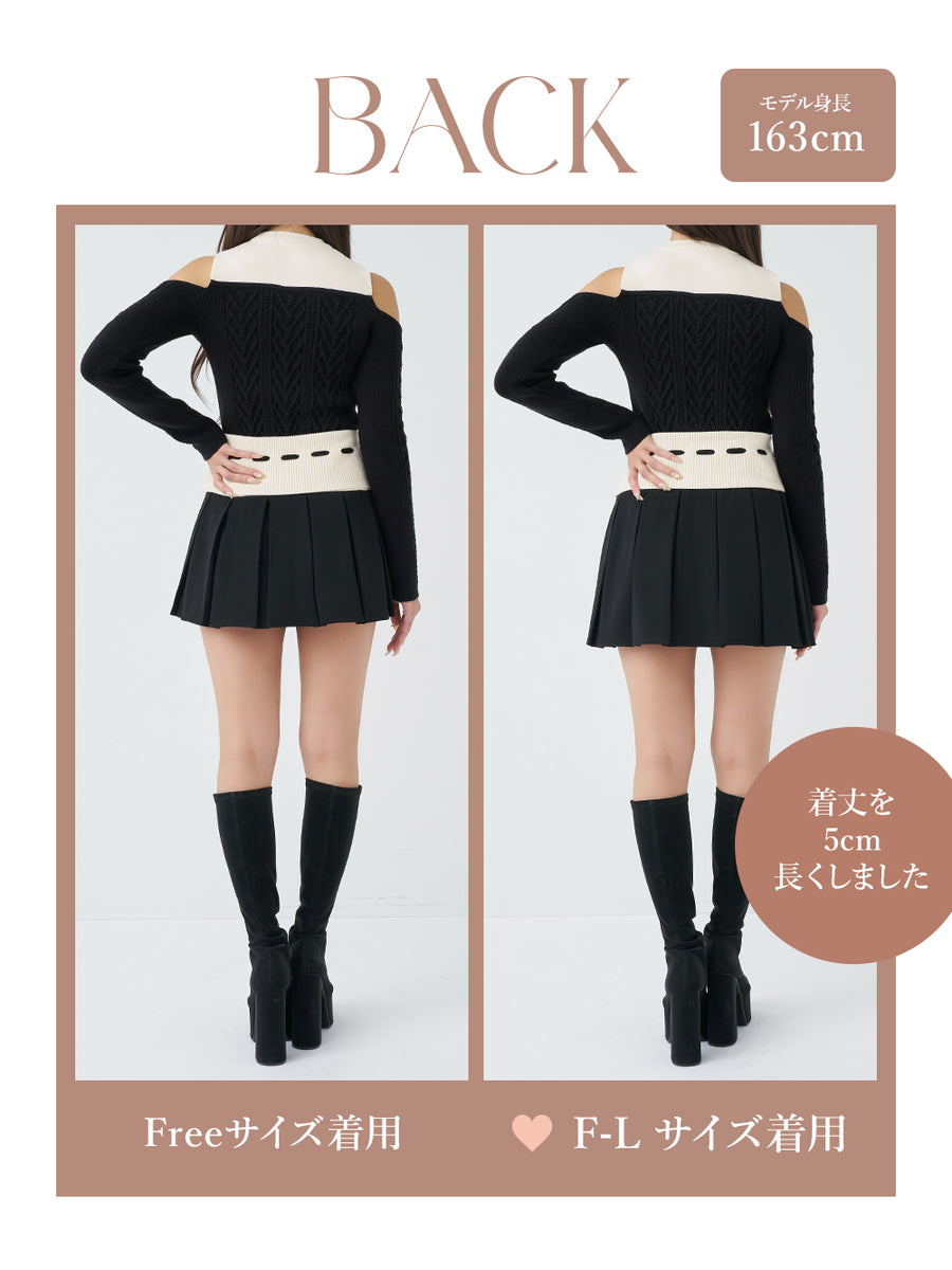モデル：163cm（着用サイズ：FREE/F-L　着用カラー：BLK）