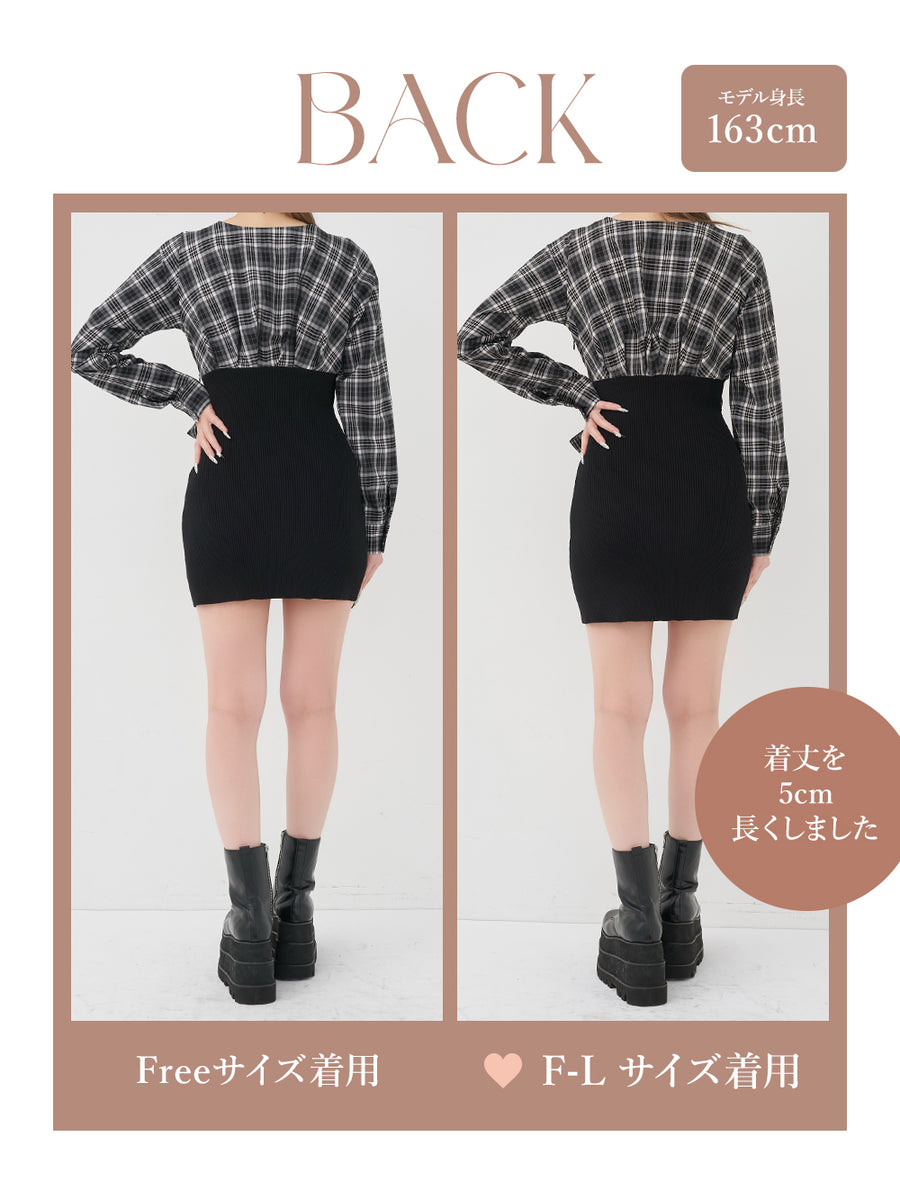 モデル：163cm（着用サイズ：FREE/F-L　着用カラー：BLK）