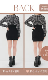 モデル：163cm（着用サイズ：FREE/F-L　着用カラー：BLK）