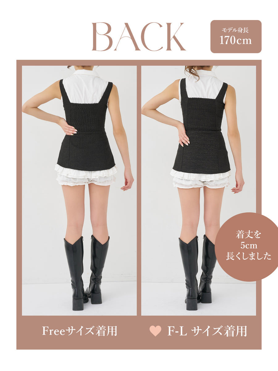 モデル：170cm（着用サイズ：FREE/F-L　着用カラー：BLK）