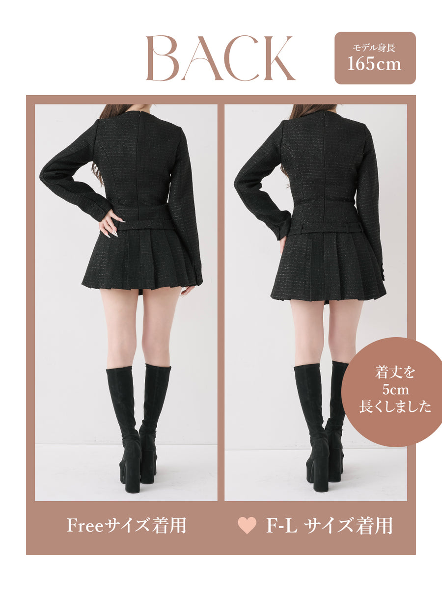 モデル：165cm（着用サイズ：FREE/F-L　着用カラー：BLK）
