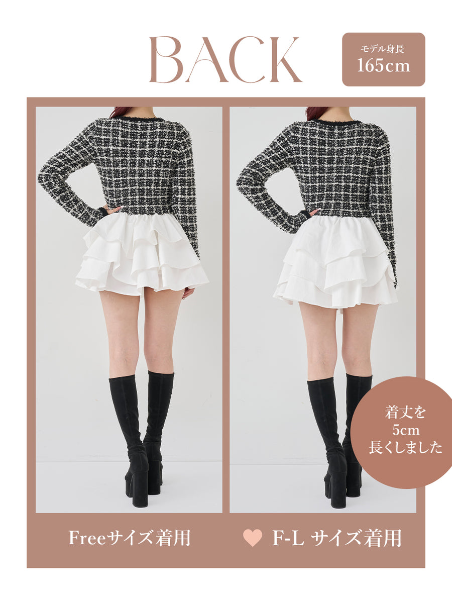 モデル：165cm（着用サイズ：FREE/F-L　着用カラー：BLK）