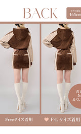モデル：165cm（着用サイズ：FREE/F-L　着用カラー：BRN）