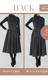 モデル：165cm（着用サイズ：FREE/F-L　着用カラー：BLK）