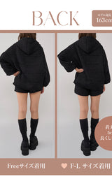 モデル：163cm（着用サイズ：FREE/F-L　着用カラー：BLK）