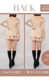 モデル：163cm（着用サイズ：FREE/F-L　着用カラー：BEG）