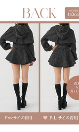 モデル：163cm（着用サイズ：FREE/F-L　着用カラー：BLK）