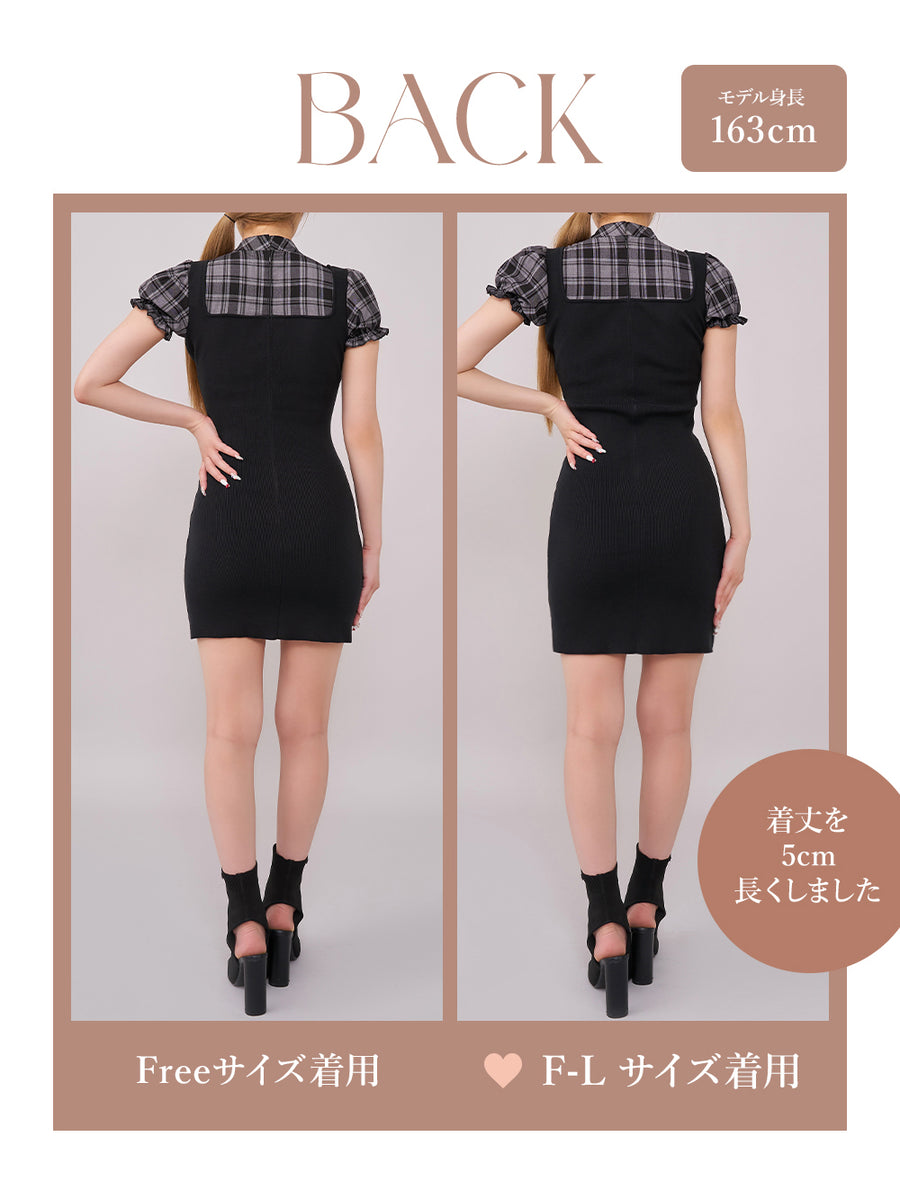 モデル：163cm（着用サイズ：FREE/F-L　着用カラー：BLK）