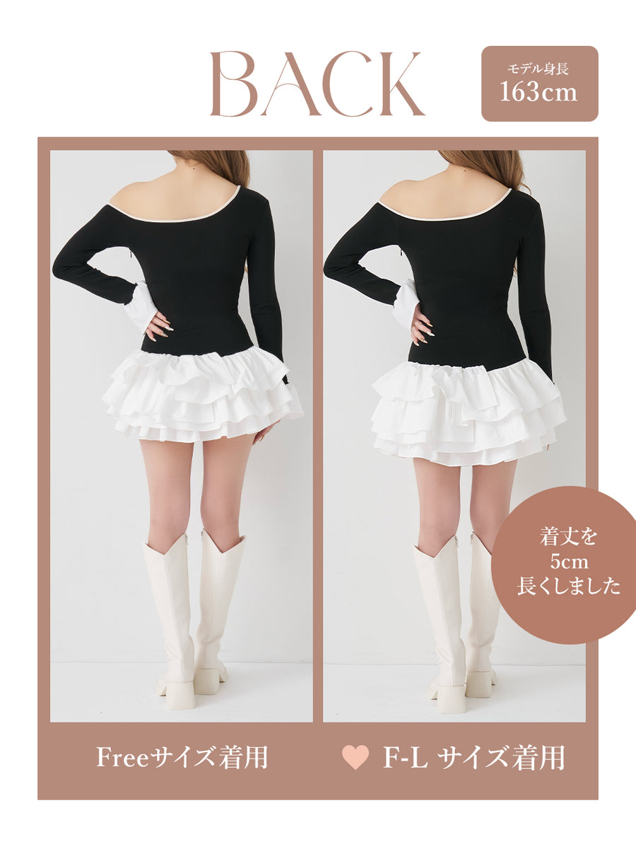 モデル：163cm（着用サイズ：FREE/F-L　着用カラー：BLK）