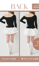 モデル：163cm（着用サイズ：FREE/F-L　着用カラー：BLK）