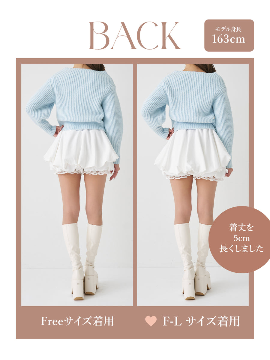 モデル：163cm（着用サイズ：FREE/F-L　着用カラー：WHT）